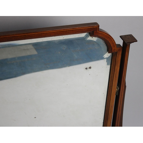 454 - An Edwardian Inlaid Mahogany Dressing Mirror with two Base Drawers, 92cms Wide