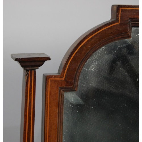 454 - An Edwardian Inlaid Mahogany Dressing Mirror with two Base Drawers, 92cms Wide