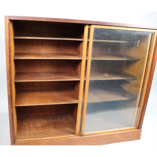 464 - A 20th Century Glazed Stationery Cabinet with Fitted Interior and Sliding Doors, 51cms Wide