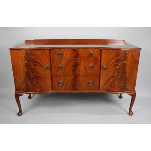 467 - A Mid 20th Century Beithcraft Mahogany Serpentine Front Sideboard with Three Centre Drawers Flanked ... 