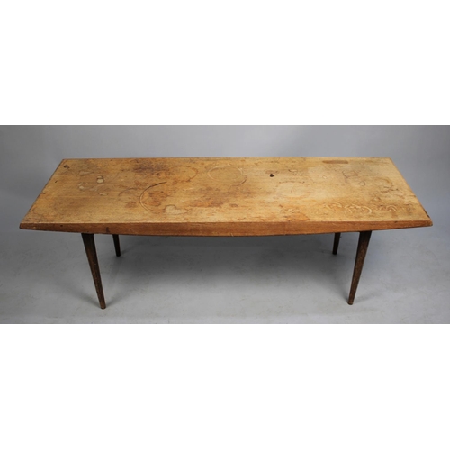 473 - A 1970s Gordon Russell Rectangular Teak Coffee Table, Water Stained Top, 121x44cms