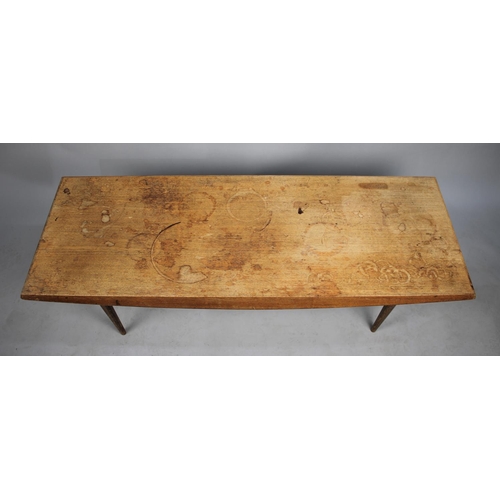 473 - A 1970s Gordon Russell Rectangular Teak Coffee Table, Water Stained Top, 121x44cms