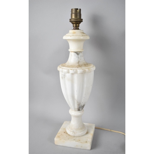 83 - A Vintage Cast Alabaster Vase Shaped table Lamp, 36cms High