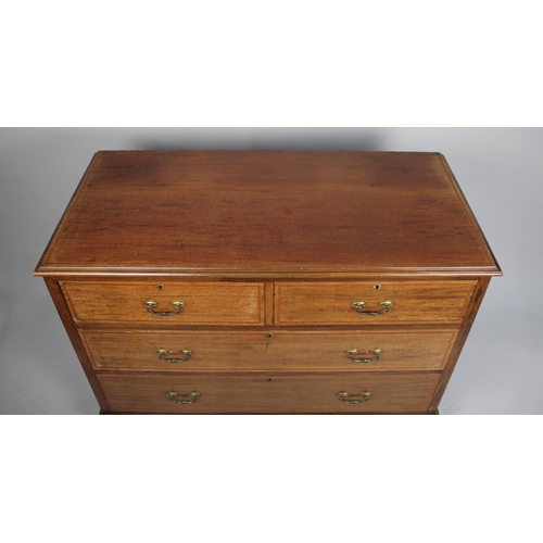 97 - An Edwardian Inlaid Mahogany Bedroom Chest with Two Short and Two Long Drawers, 106cms Wide