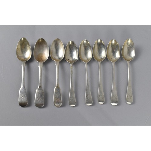 177 - A Set of Five Victorian Silver Teaspoons by Benoni Stephens, London Hallmark, 1838 together with a F... 