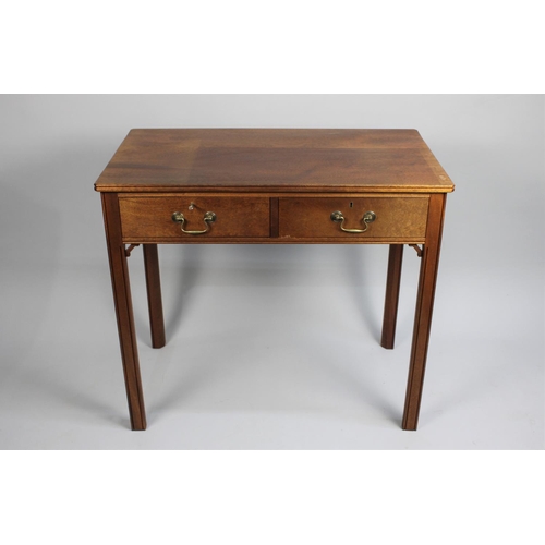 446 - A Late 20th Century Two Drawer Side Table Made by Tony Morgan in 1987, 83cms Wide