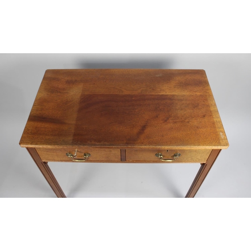 446 - A Late 20th Century Two Drawer Side Table Made by Tony Morgan in 1987, 83cms Wide