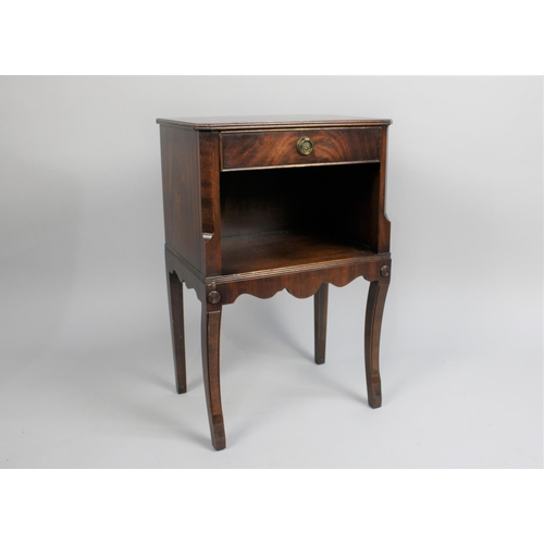 448 - A Late 20th Century Mahogany Bedside Table with Single Drawer, 44cms Wide