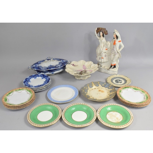 297 - A Collection of Various 19th and 20th Century Ceramics to Comprise Staffordshire Flatback of Farmer ... 