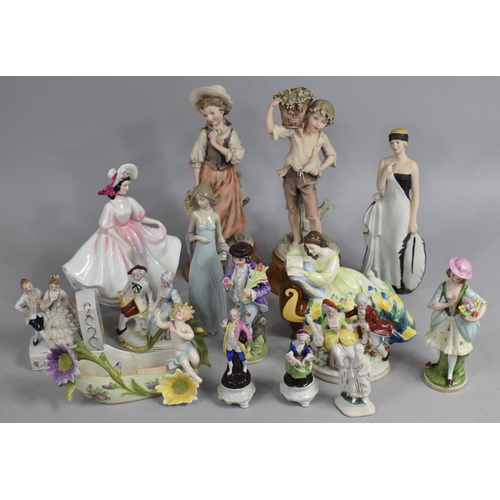 300 - A Collection of Various Figural Ornaments to Include Royal Doulton, Continental etc, all with variou... 