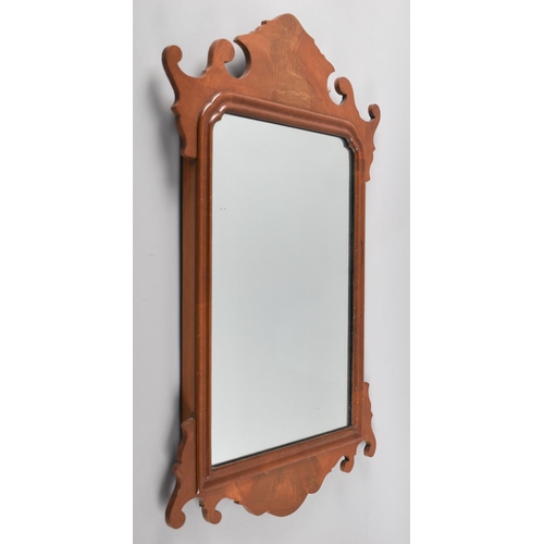 302 - A Georgian Style Fret Cut Mahogany Mirror, 70x43