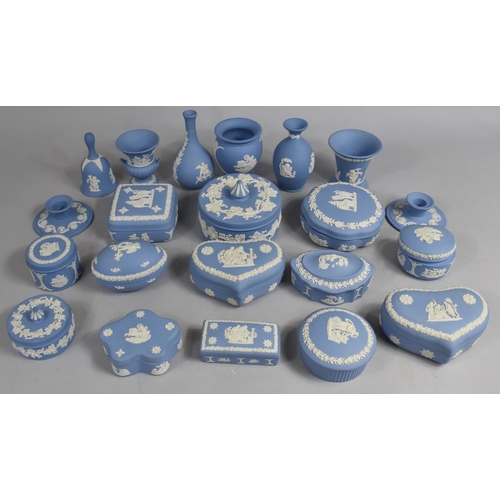 306 - A Collection of Wedgwood Jasperware to Comprise Lidded Boxes, Vases etc