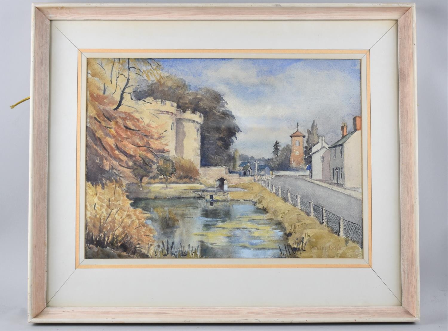 A Framed Watercolour, The Castle, Whittington, Signed N Jones, 42x30cm