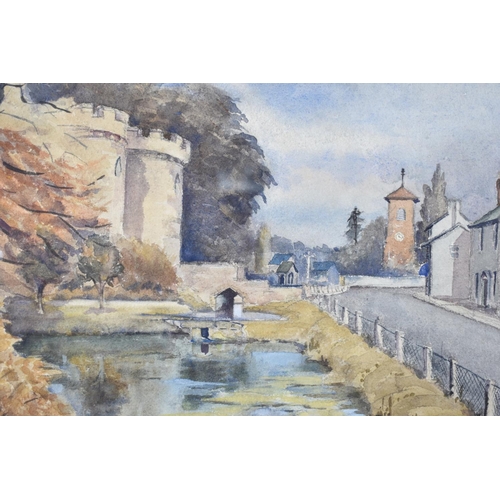 A Framed Watercolour, The Castle, Whittington, Signed N Jones, 42x30cm
