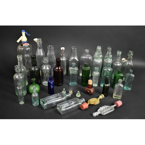 328 - A Collection of Various Vintage Glass Mineral Water, Chemists and Other Collectors Bottles to Includ... 