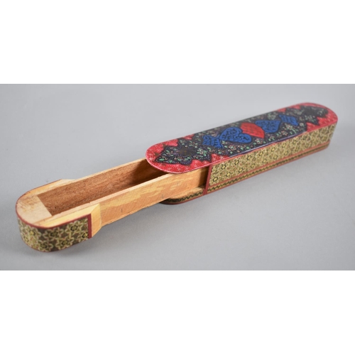 61 - A Modern Indian Pen Box with Multicoloured Decoration, 20.5cm wide