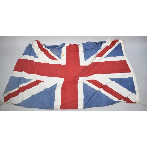 105 - A Printed Union Jack, 161 by 98cms, Condition Issues