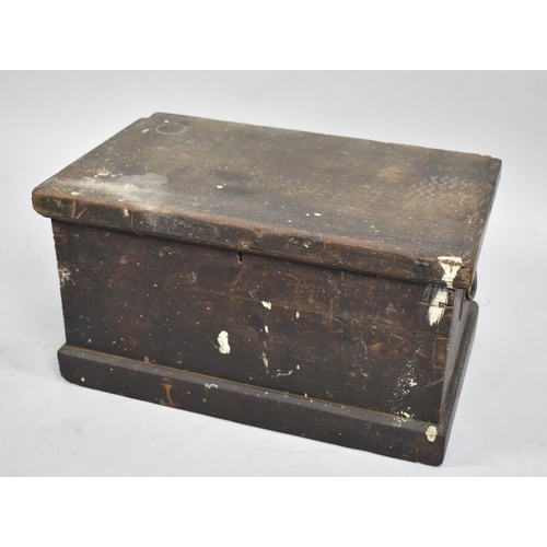 108 - A Late Victorian Oak Tool Box with Inset Brass Carrying Handles, requires Attention to Hinges, 52cms... 