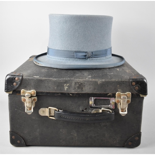 128 - A Mid 20th Century German Grey Top Hat by Young's, Size 7.1/8th