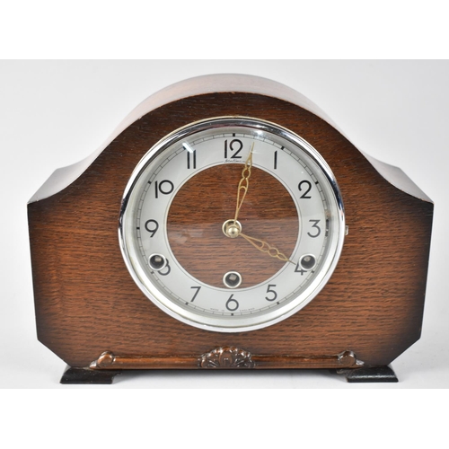 134 - A Mid 20th Century Oak Westminster Chime Mantel Clock