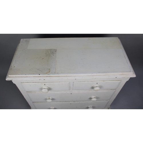 139 - A White Painted Late Victorian Chest of Two Short and Two Long Drawers, 90cms Wide