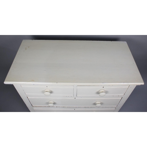 158 - A white Painted Edwardian Chest of Two Short and Two Long Drawers, 95cms Wide