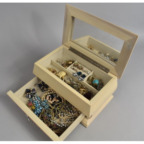 171 - A Mid 20th century Jewellery Box Containing Costume Jewellery