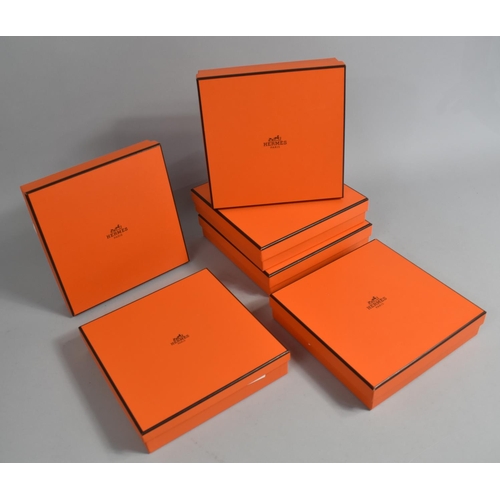 173 - A Collection of Six Empty Hermes Boxes, 19.5cms Square