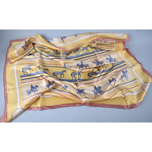 176 - A Ladies Silk Scarf, Pattern Loosely Based on Hermes Sequences, Unsigned