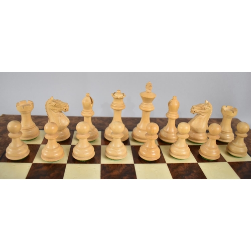 179 - A Modern Staunton Chess Set and Board, Kings 9cms High, Board 42cms Square