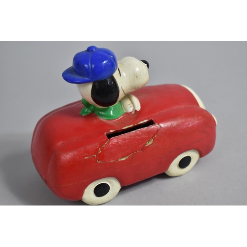 189 - A Vintage Snoopy Money Box, Coin Slot Has Been Glued, Together with a Walt Disney Toy, Condition iss... 