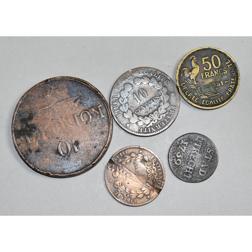 257 - A Small Collection of Early Copper and Later Coins to Comprise 1832 Russian Kopecks, 1739 Stad Trech... 