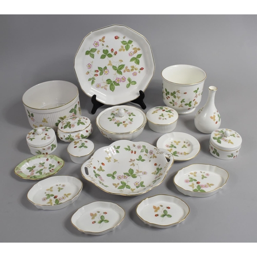 300 - A Tray Containing Collection of Wedgwood Wild Strawberry to include Pin Dishes, Ashtray, Lidded Boxe... 