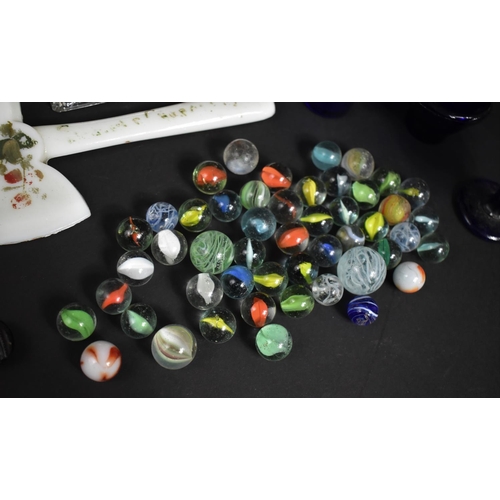 360 - A Small Collection of Various Glassware to include Marbles, Eye Washers, 19th Century Small Bud Vase... 