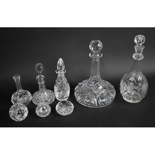 361 - A Collection of Various Nice Quality Cut Glasswares to include Ships Decanter with Smaller Example, ... 