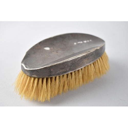 423 - A Silver Mounted Gents Hairbrush. London Hallmark