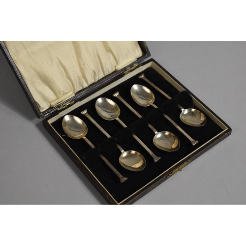 428 - A Cased Set of Six Silver Teaspoons, Birmingham Hallmark