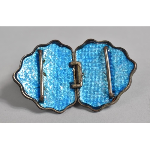 440 - A Ladies Enamelled Belt Buckle, Decorated with Flowers