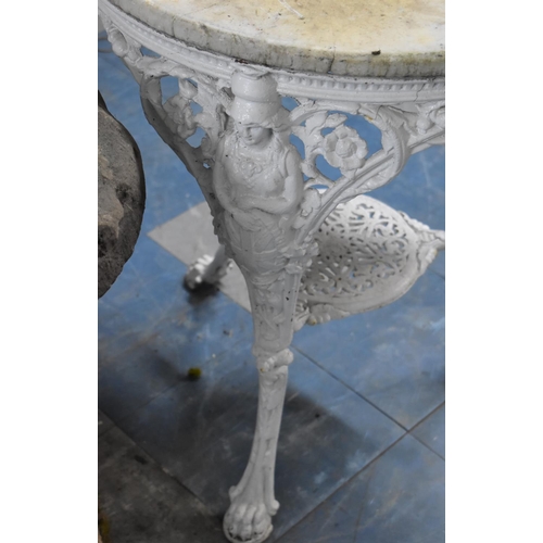 478 - A 19th/20th Century White Painted Cast Iron Tripod Table, Decorated with Britannia and Reg Mark Unde... 