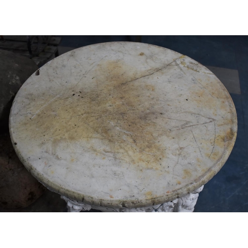 478 - A 19th/20th Century White Painted Cast Iron Tripod Table, Decorated with Britannia and Reg Mark Unde... 