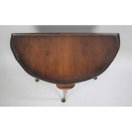 540 - A Mid 20th Century Walnut Demilune Console Table, 75cms Wide