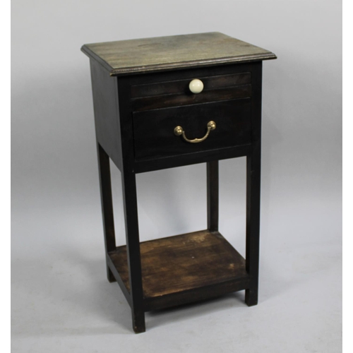 547 - An Edwardian Mahogany Bedside Table with Pull Out Slide and Drawer, Faded Top, 39cms Wide