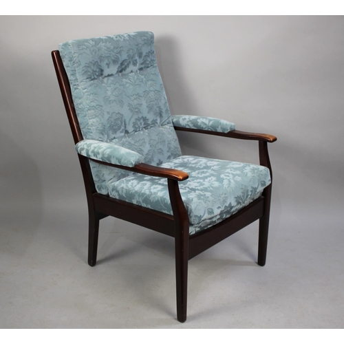 577 - A 1970s High Seated Button Upholstered Ladies Armchair