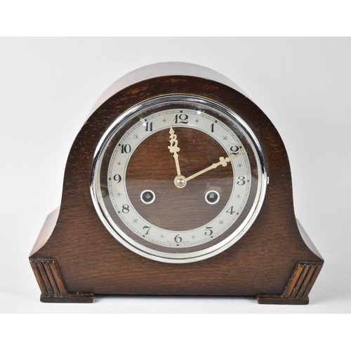 62 - Two Art Deco Oak Cased Mantel Clocks