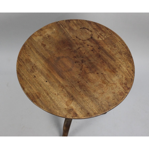 75 - A 19th Century Circular Topped Tripod Wine Table, One Foot Repaired, 46.5cms Diameter