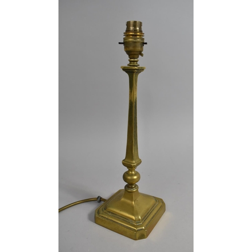 87 - An Edwardian Brass Table Lamp, 34cms High