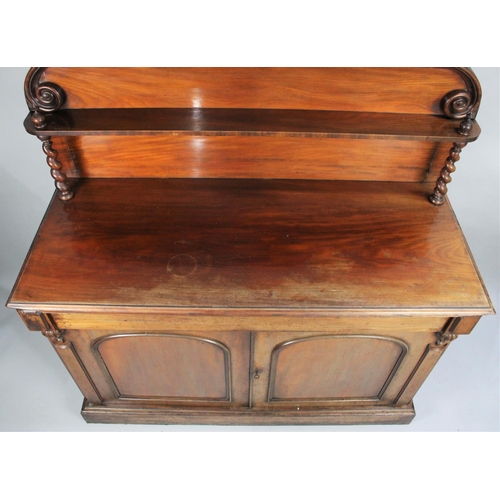 88 - A Victorian Mahogany Chiffonier with Centre Long Drawer over Cupboard Base, Raised Gallery Back with... 