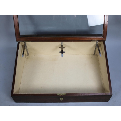 A Vintage Shop Counter Top Display Case with Sloping Hinged Lid