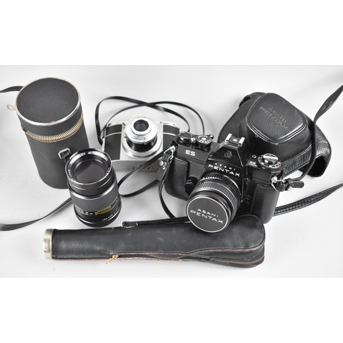 177 - An Asahi Pentax ES Camera Body with SMC Takumar 55mm Lens, a Prinzflex Auto Reflex 135mm Lens, an It... 