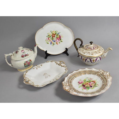 289 - A Collection of Various 18th/19th Century Porcelain to comprise Teapot having Replacement Bronze Met... 